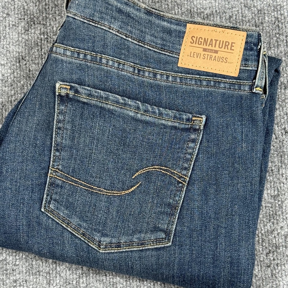 Levi Strauss Jeans Womens‎ 16M Blue Mid-Rise Skinny Stretch Denim Waterless 16